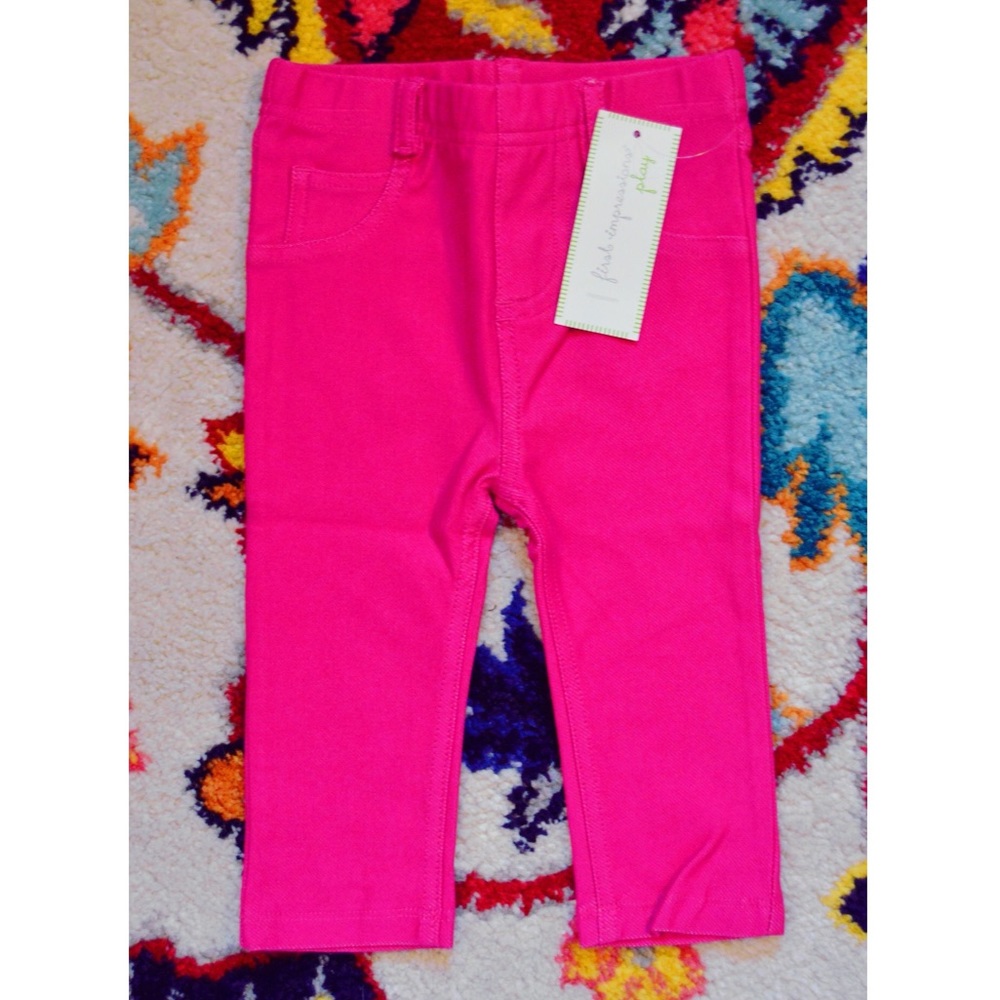 First Impressions Hot Pink Jeggings 6-9m