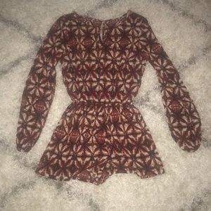 Black and burgundy romper