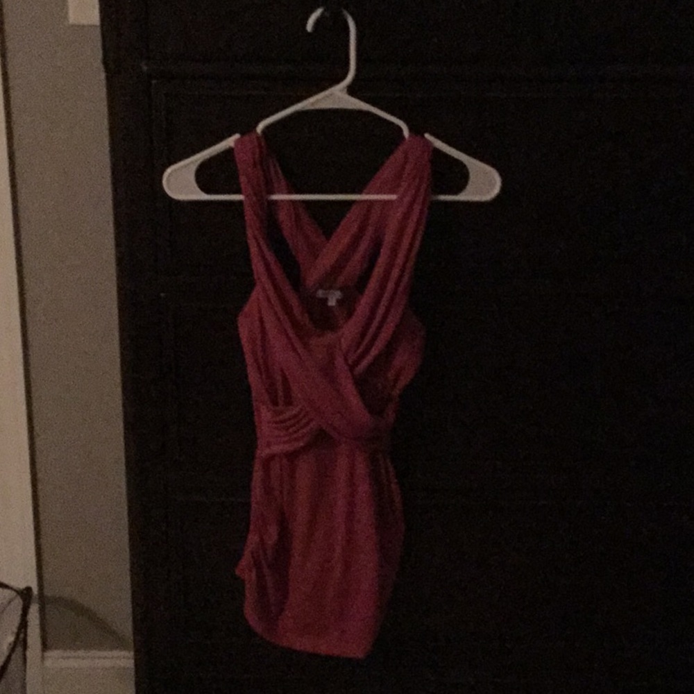 Pink cross front blouse