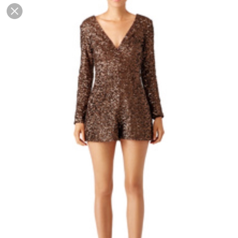 Sequin Romper with Long Sleeves