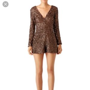 Sequin Romper with Long Sleeves