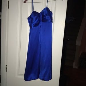 Caché satin royal blue strapless stunning dress