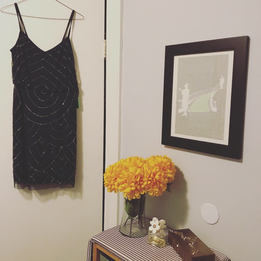 Navy with Silver Beading Dress