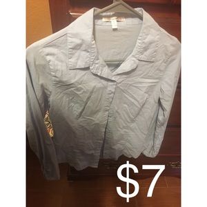 light blue button up