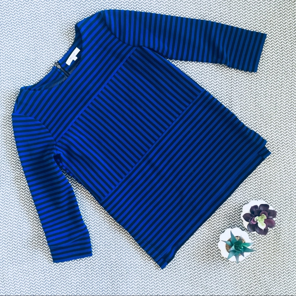Madewell • Striped Ponte Top • Blue & Black • XS