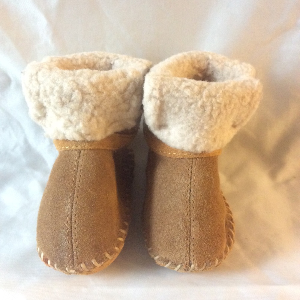 LL Bean Shearling Booties Infant Baby Size 1-2