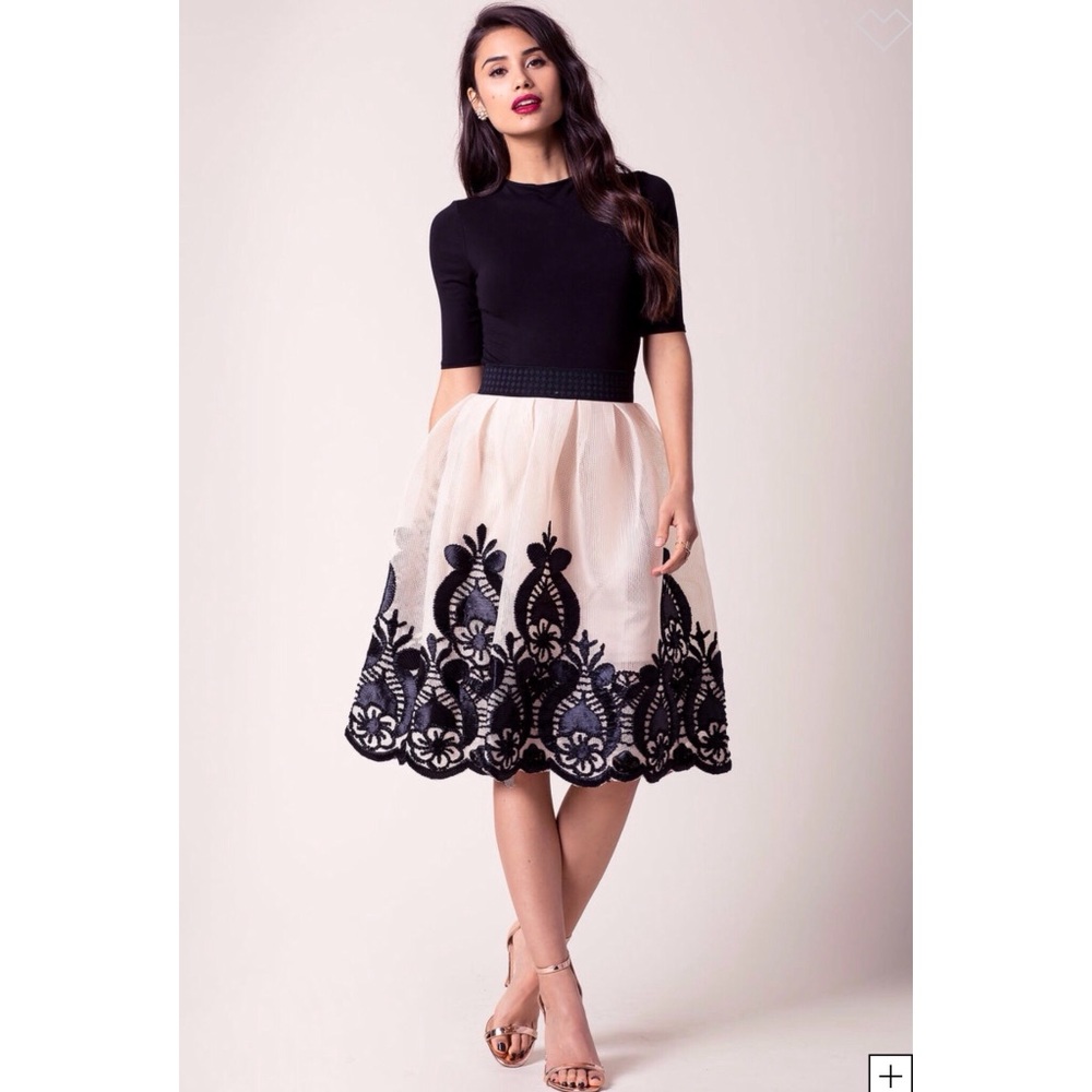Ella soutache midi skirt