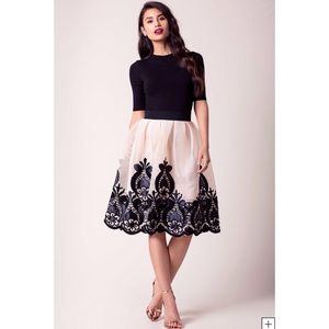 Ella soutache midi skirt