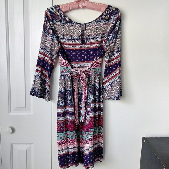 Rue 21 bohemian gypsy bell sleeve peasant dress - Picture 5 of 5