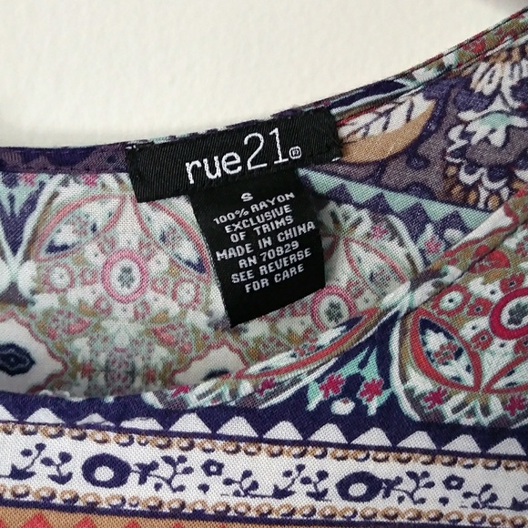 Rue 21 bohemian gypsy bell sleeve peasant dress - Picture 3 of 5