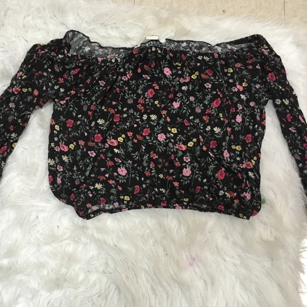 off the shoulder floral croptop