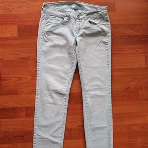 American Eagle Stretch Skinny Mint Jeans size 2