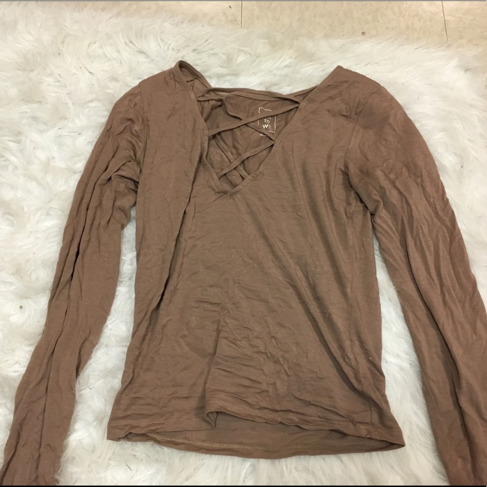 pac sun v-neck cross shirt