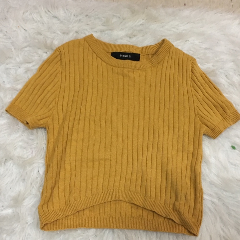 forever 21 yellow crop top