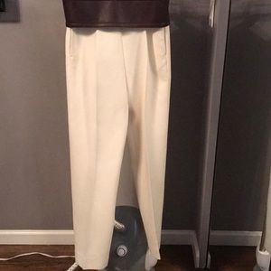 Celine White Wool Wide leg trousers size 40 EU.