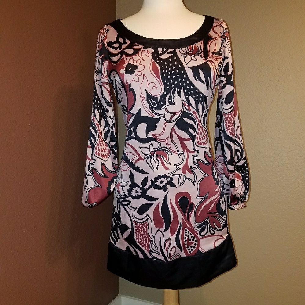 Multi color silk mini dress