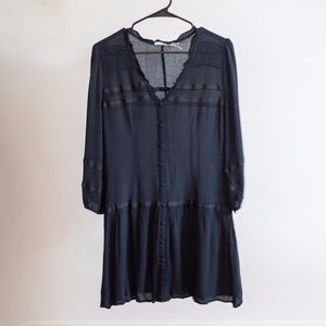 Semi Sheer Ribbon trim Dress