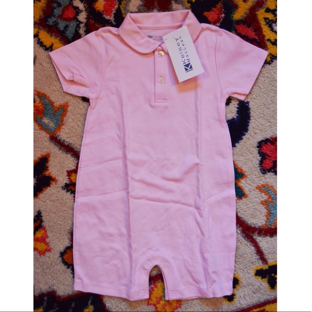 NWT Kelsey MacLean Preppy Pink Romper 18-24m