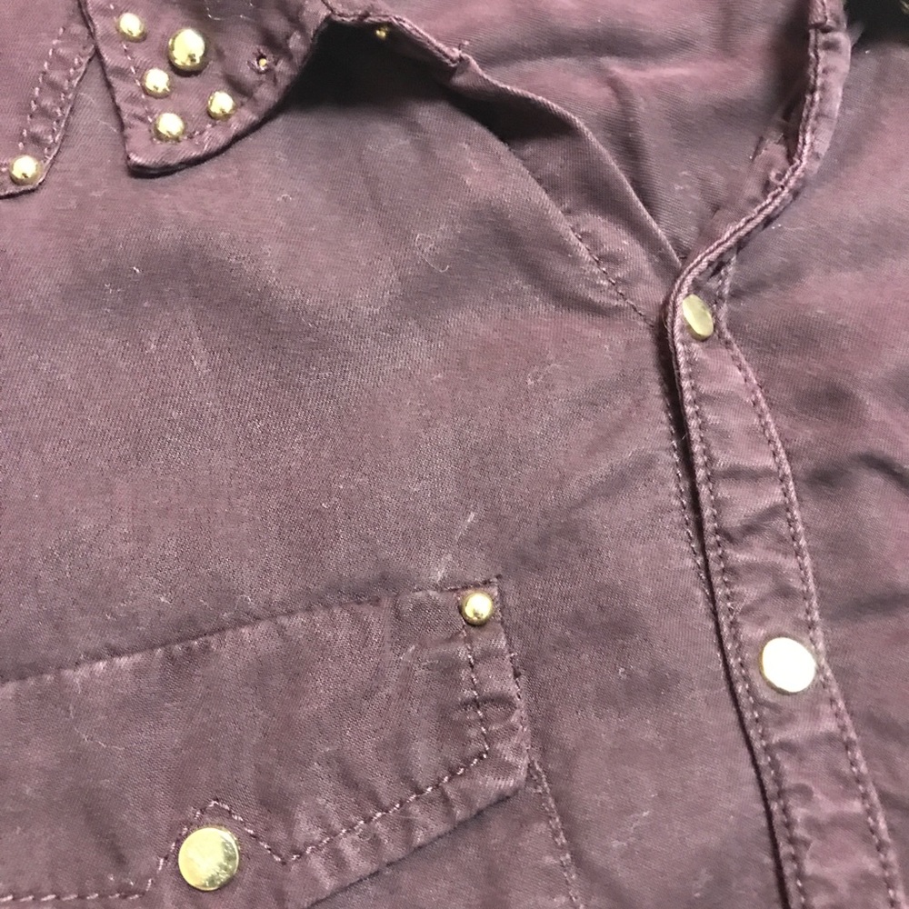 Deep plum button down - Picture 2 of 3