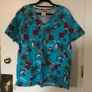 Dr Seuss scrub top