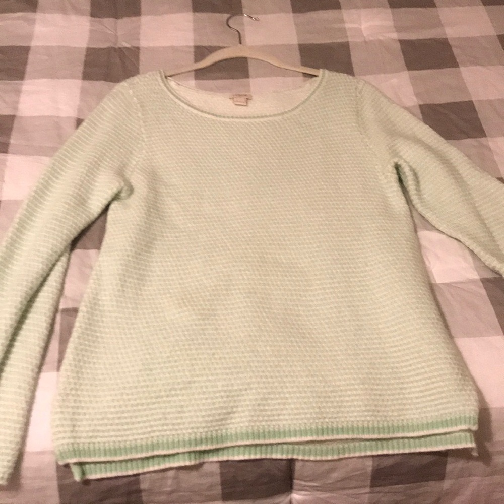 J Crew Chevron stitch boatneck sweater