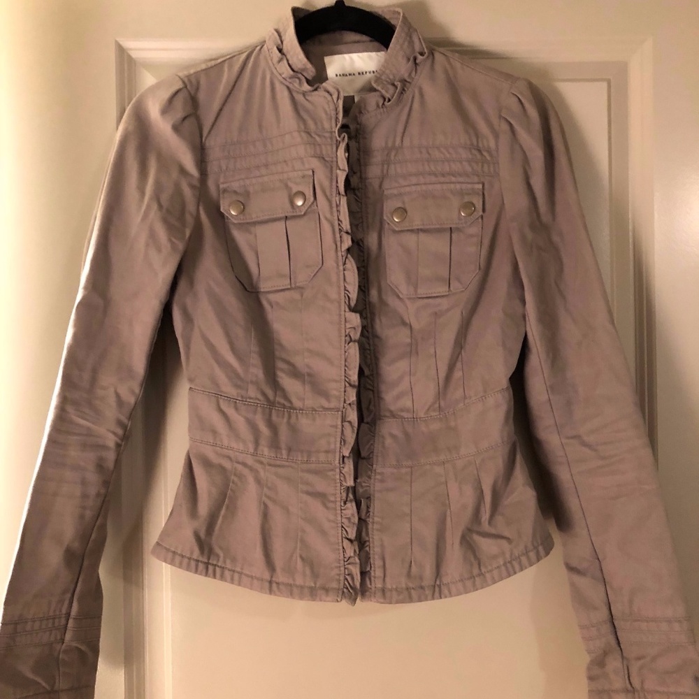 Banana Republic ruffled military jacket