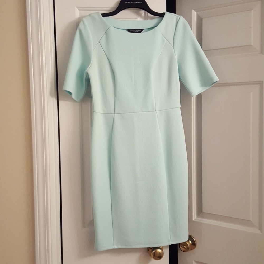 Teal mini fitted dress