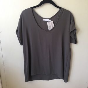Lush Olive Green Sheer Blouse