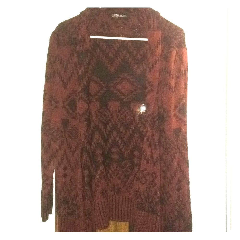 AZTEC Print cowl neck Cardigan