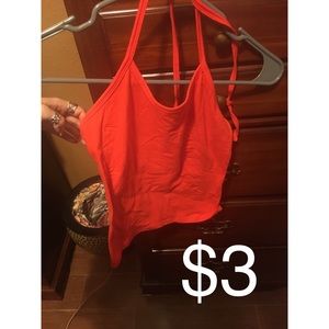 Orange red halter