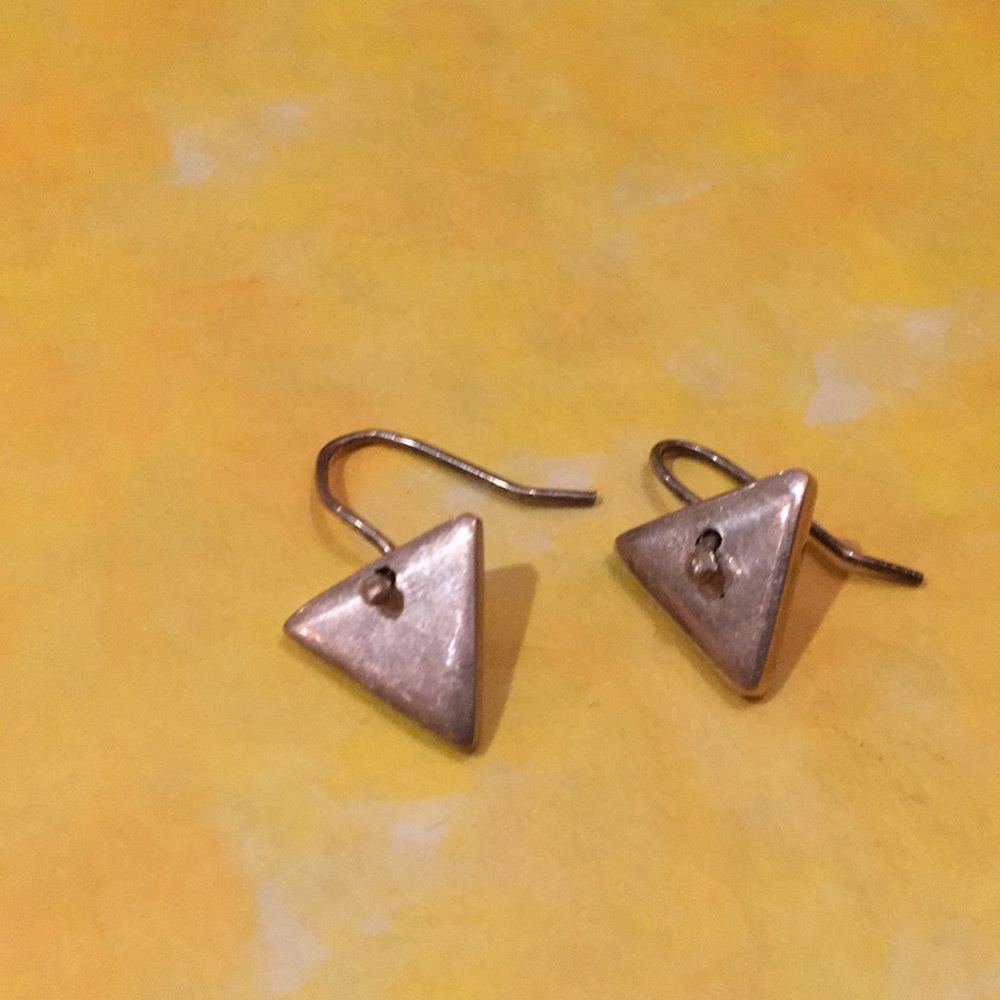 Triangle sterling stamped earrings