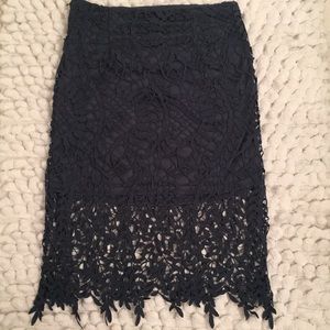 Lace navy blue skirt! Stunning on!