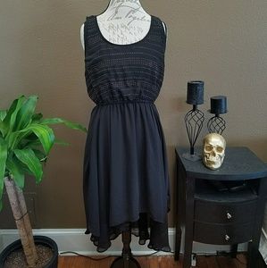 Black Asymmetric Flowy Dress