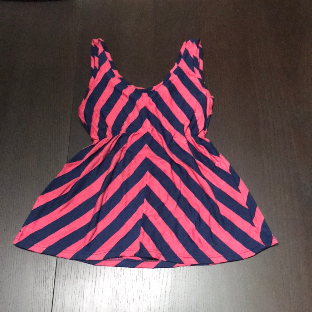 Kirra Pink and Blue Striped Tank Top