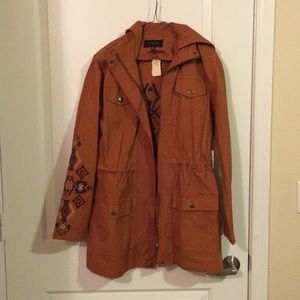 NWT Burnt Orange Embroidered Jacket