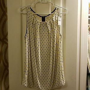 NWT Sleeveless white & white Loft top