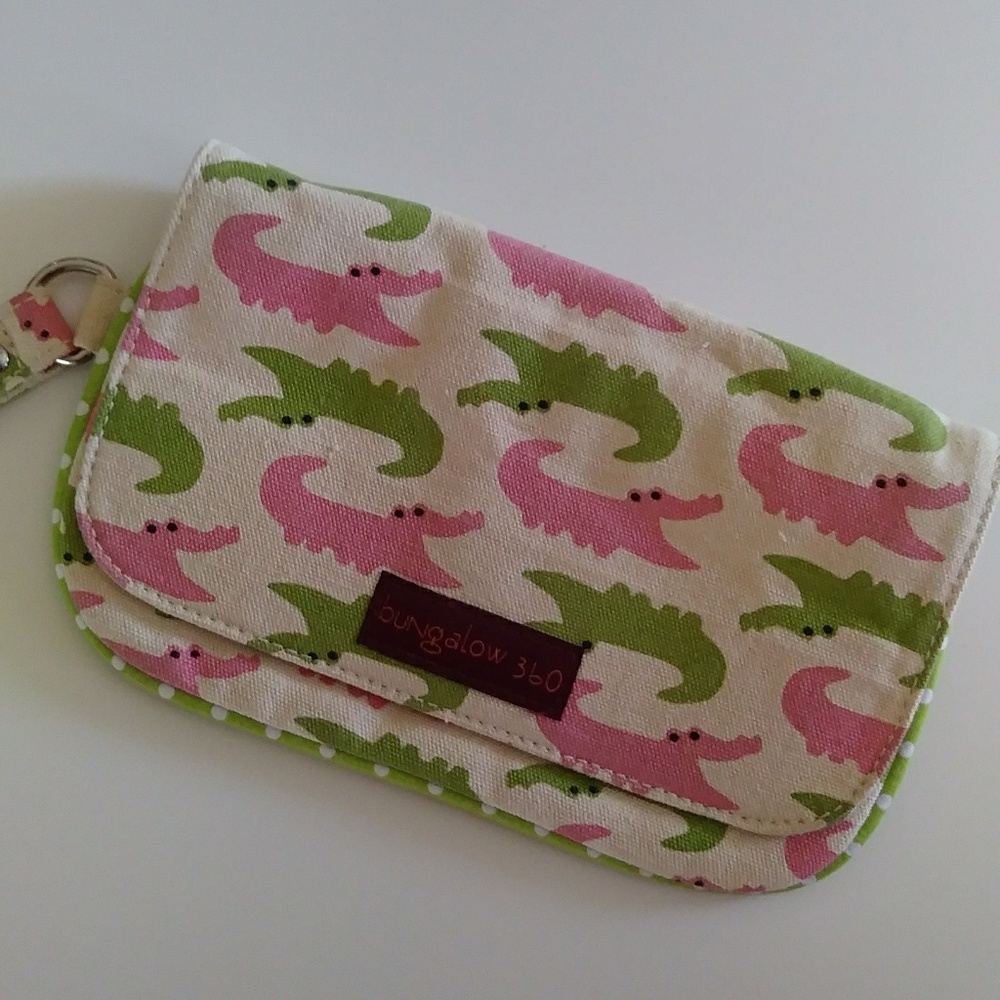 Alligator print Bungalow 360 wristlet