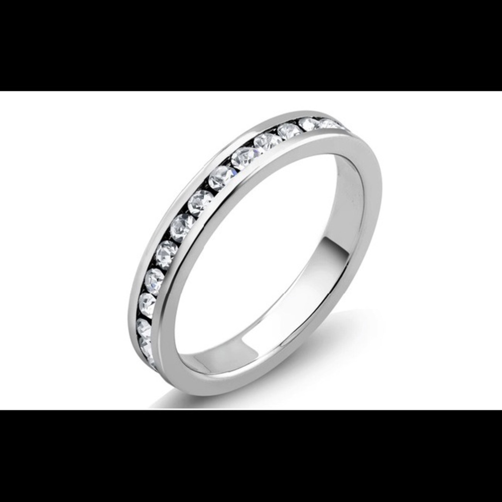18K White Gold Plated 4CTW Cubic Zirconia Eternity