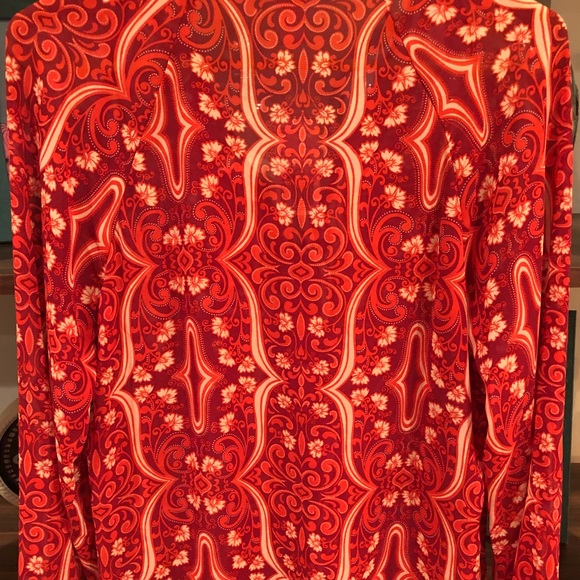 NEW Forever 21 70s Style Sheer Floral Top - Picture 1 of 5