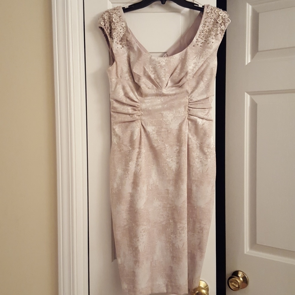 Beige pencil dress