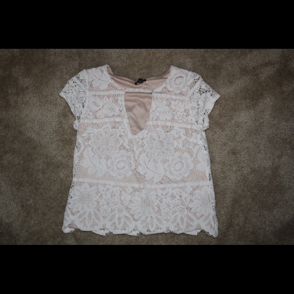 White lace shirt