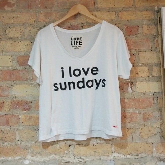 Peace Love World I Love Sundays Tee Peace Love World I Love Sundays Tee