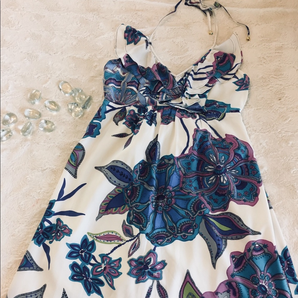 Alice and Trixie Blue Floral Halter Midi Halter