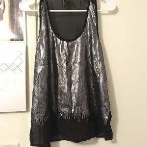 Silver Sequin Tank Top
