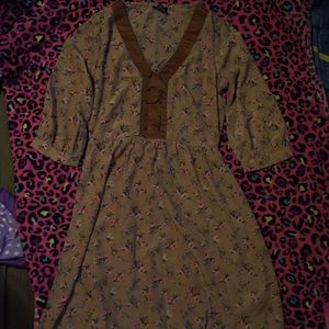 Brown floral dress