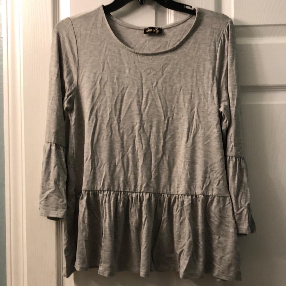 Grey peplum tee
