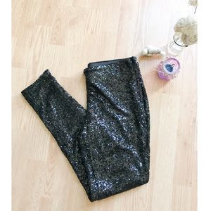 H&M Black Sequined Pants