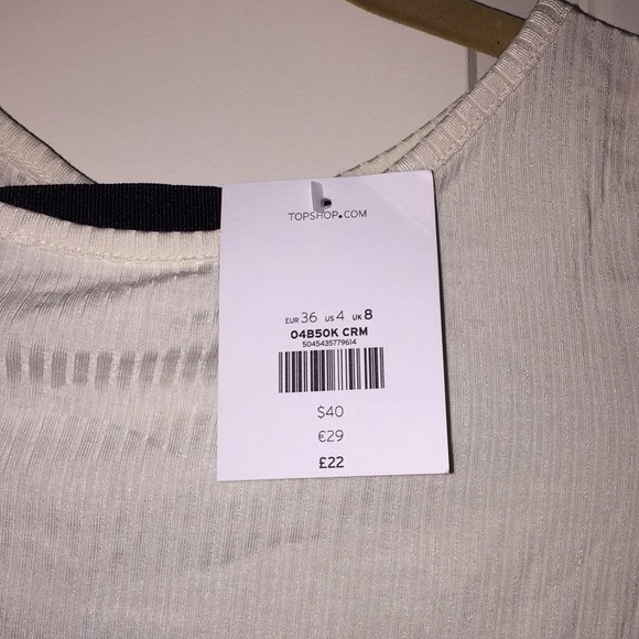 💗SOLD💗 Topshop tie back crop top boho size 4 - Picture 4 of 4