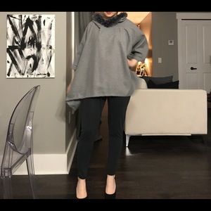 Faux Fur hooded poncho