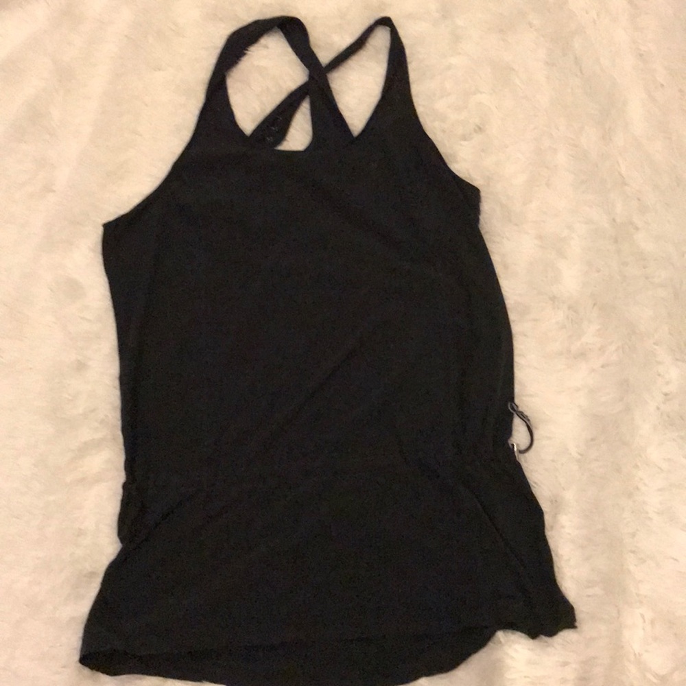 Black tank with elastic drop waist
